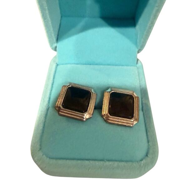 Vintage Christian Dior Black Cabochon Clip Earrings Signed Dior 1970s - Picture 12 of 12